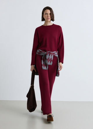 Soft solid-colour palazzo trousers
