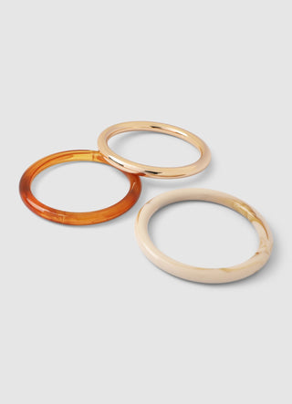 Pack of 3 round rigid bracelets