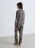 Pyjama set with leopard print top and trousers