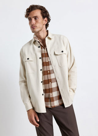 Camicia worker a tinta unita con tasche