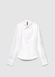 Einfarbiges Crop-Top-Hemd aus Satin-Imitat - XS