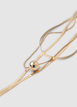 Collana lunga a tre fili con sfera