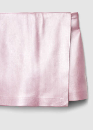 Pantalon-jupe effet simili cuir uni