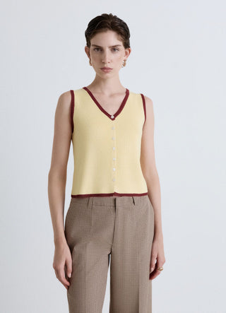 Top with buttons and contrasting trims