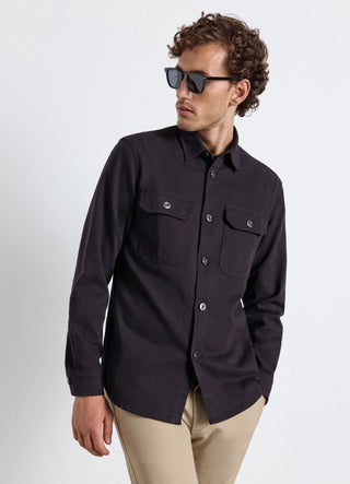 Camicia worker a tinta unita con tasche