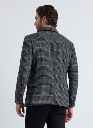 Veste croisée à carreaux en mélange de laine