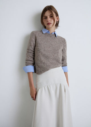Crew neck jumper with dotted pattern