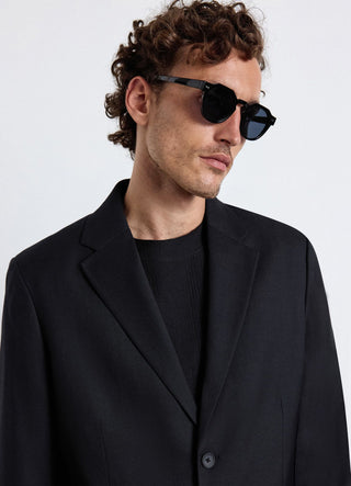 Single-breasted boxy jacket in a solid colour