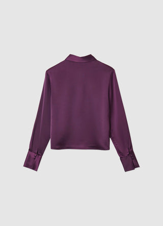 Camicia crop simil satin