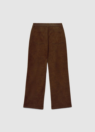 Pantaloni wide leg effetto scamosciato