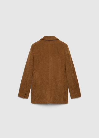 Double-breasted corduroy jacket