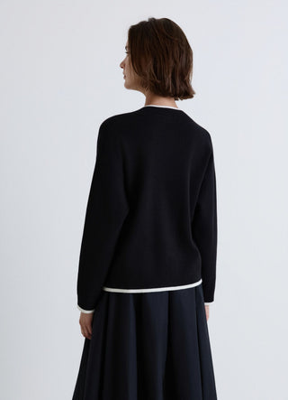 Cardigan con profili a contrasto e bottoni