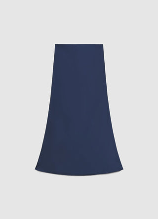 Long solid-colour satin skirt