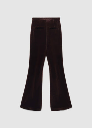 Pantaloni a zampa in ciniglia