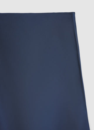Long solid-colour satin skirt