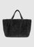 Rechteckiger Shopper mit Felloptik und gesteppter Pochette