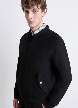 Bomber in simil camoscio con zip