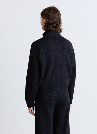 Sweat-shirt zippé effet scintillant