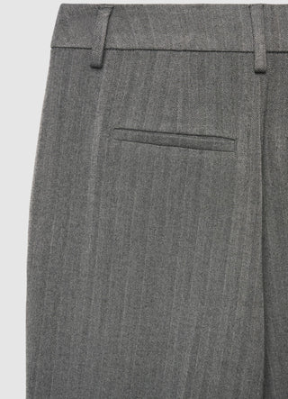 Palazzohose mit Bundfalten und Stacheldrahtmuster