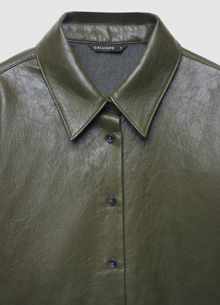 Camicia corta effetto pelle
