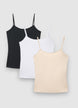 Tanktop mit schmalen, einfarbigen Trägern - S