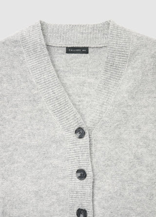 Solid-colour knitted cardigan with buttons