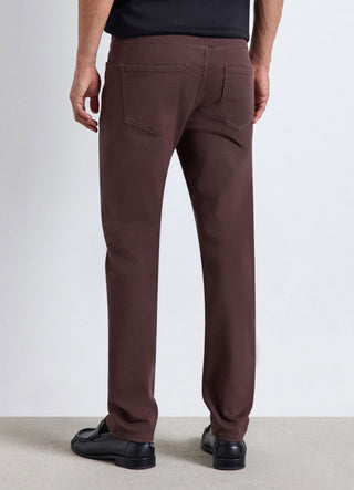 Pantaloni 5 tasche in drill a tinta unita