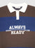 Maglia polo a righe con scritta