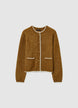 Crew neck cardigan with trims - XS