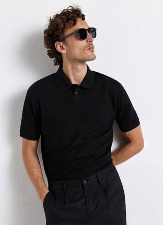 Polo uni avec col et deux boutons