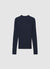 Long-sleeved ribbed T-shirt with a high collar