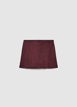 Suede-effect miniskirt with side zip