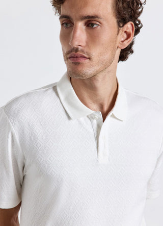 Solid colour jacquard polo T-shirt