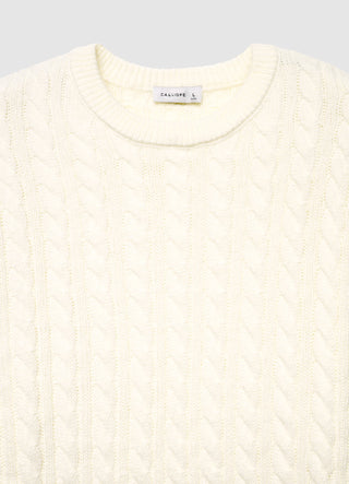 Maglia girocollo a trecce