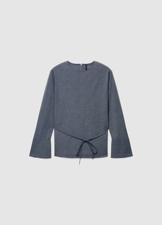 Bluza s okruglim izrezom i remenom u struku