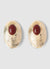 Boucles d'oreilles ovales avec pierre