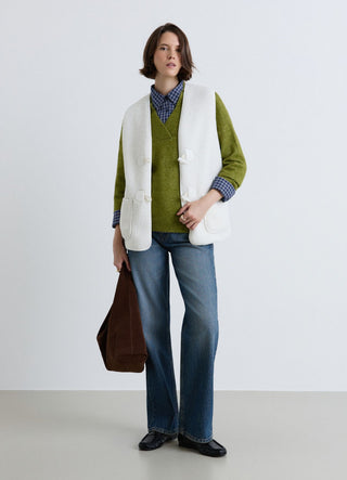 Fleece-effect gilet with toggles