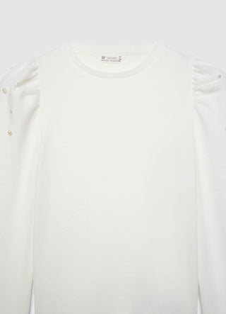 Maglia arricciature e perle