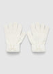 Gloves with ribbed cuffs and pearl detailing - S/M