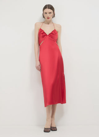 red satin cut out dress Thats So Fetch | Ramsey Cut Out Maxi Dress | Red
