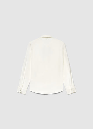 Camicia con colletto decorato e laccetto