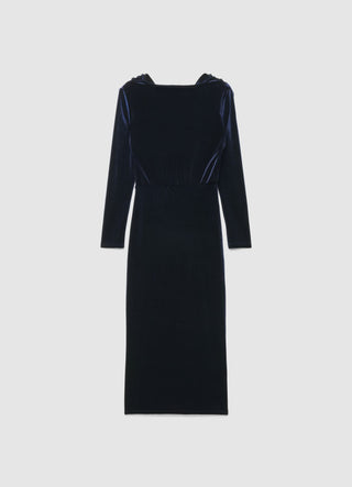 Vestito midi drappeggiato in ciniglia