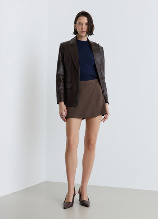 Gonna-pantalone mini a spigata