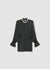 Mini dress with jewel neckline and ruched sleeves