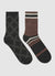 Pack of 2 socks with diamond patterns and stripes