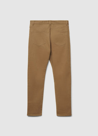 Pantaloni 5 tasche in drill a tinta unita