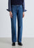 High-waisted straight jeans