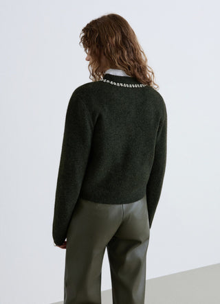 Cardigan with jewel collar and buttons