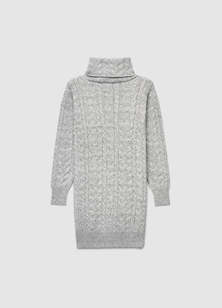 Strickkleid mit Rollkragen und Zopfmuster