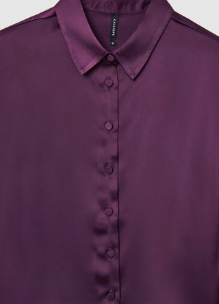 Camicia crop simil satin